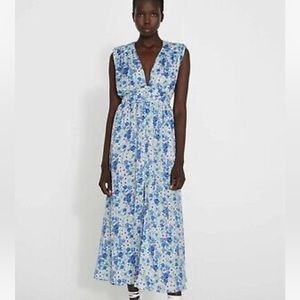 Zara Floral Button Down Midi Dress